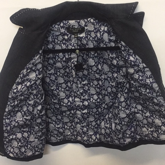 NWT Navy Talbots Denim One Button Jacket. - Picture 4 of 5